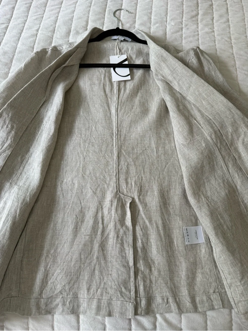 OUKU 100% Linen Single Breasted Blazer Jacket XL NWT